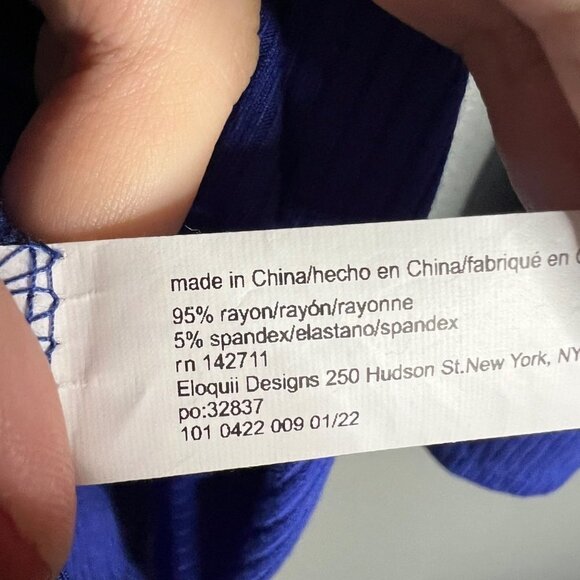 NWOT Eloquii Purple Scoop Neck Cinch Side Ribbed Long Sleeve Top Plus 22/24‎ - Picture 6 of 6